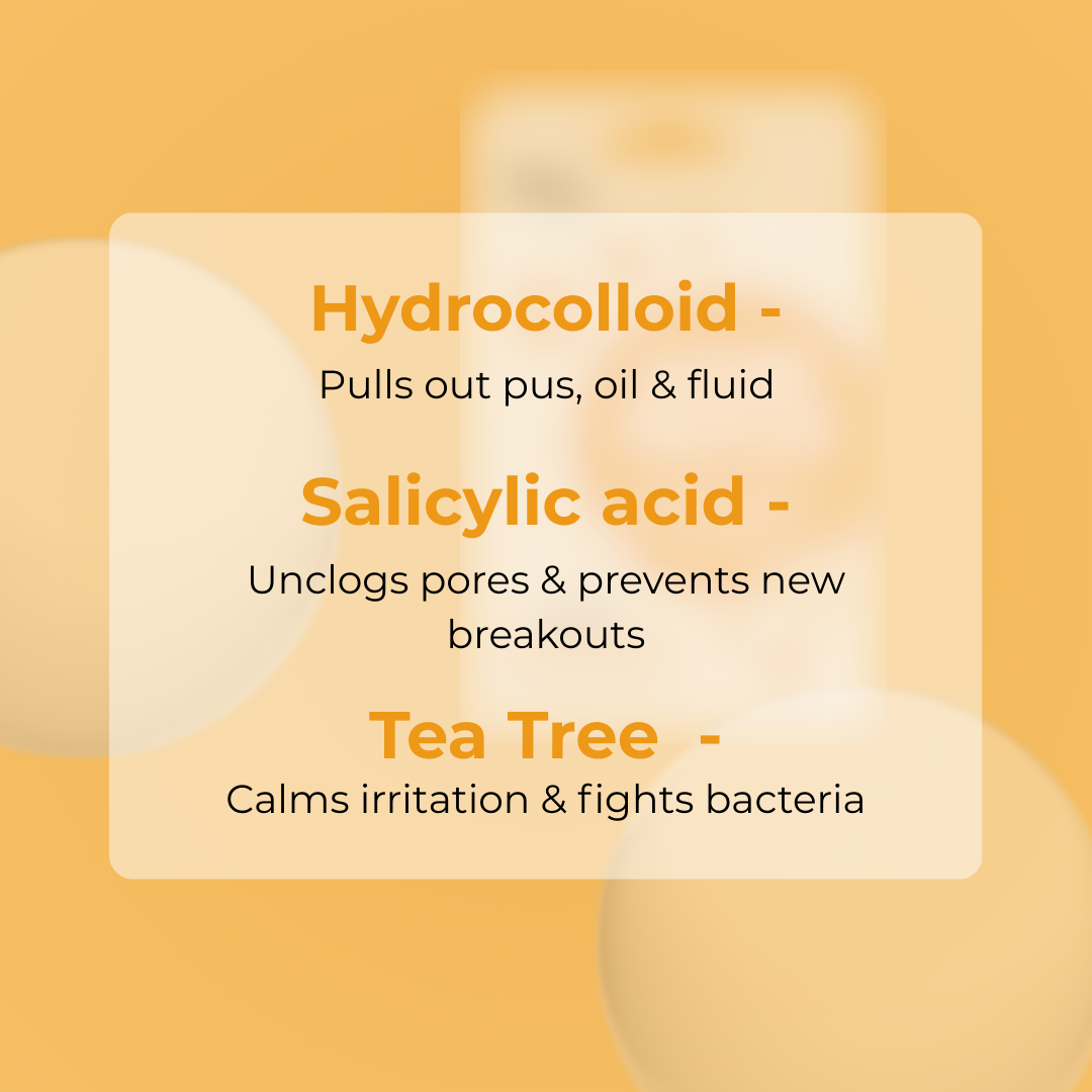 Tea Tree infused Acne Patches With Hydrocolloid + Salicylic Acid (36 Patches)