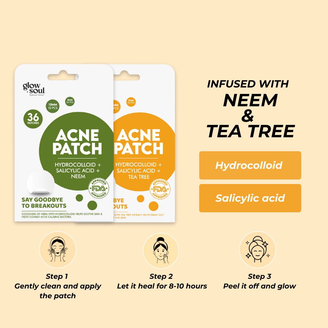 Pack of 2 GlowSoul Acne Patch With Hydrocolloid + Salicylic Acid (36 Patches Each)