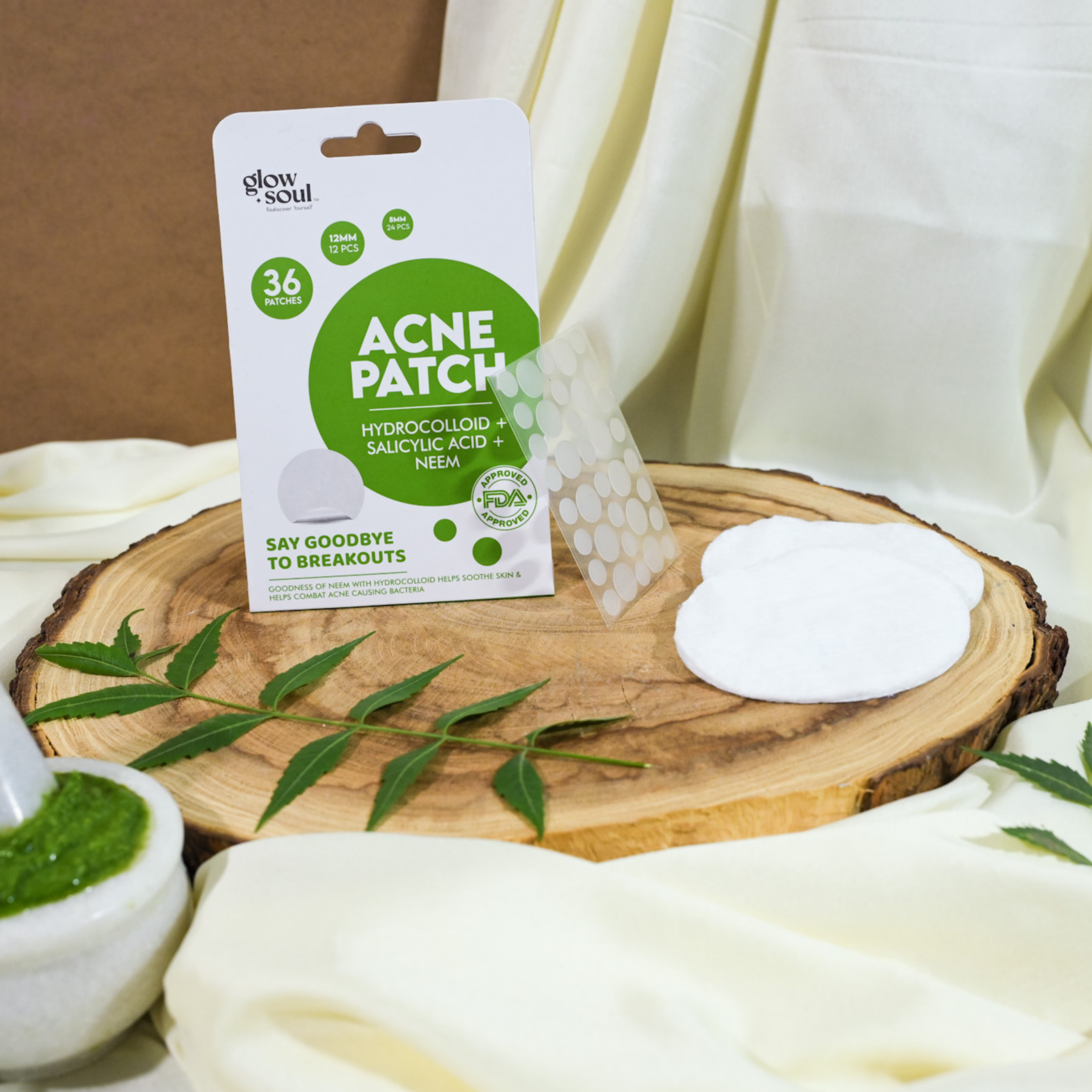 Neem infused Acne Patches With Hydrocolloid + Salicylic Acid (36 Patches)