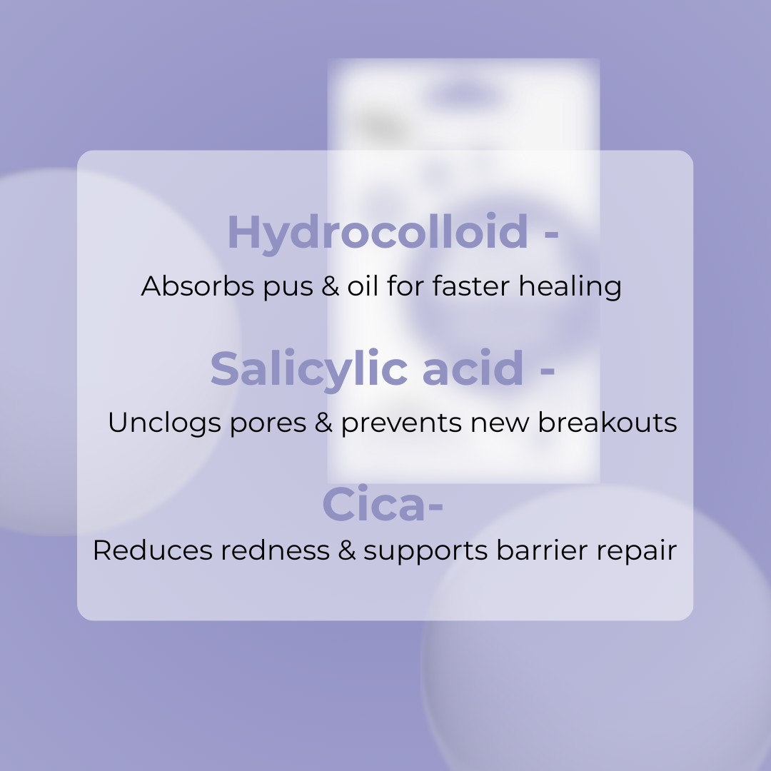 Cica infused Acne Patches With Hydrocolloid + Salicylic Acid (36 Patches)