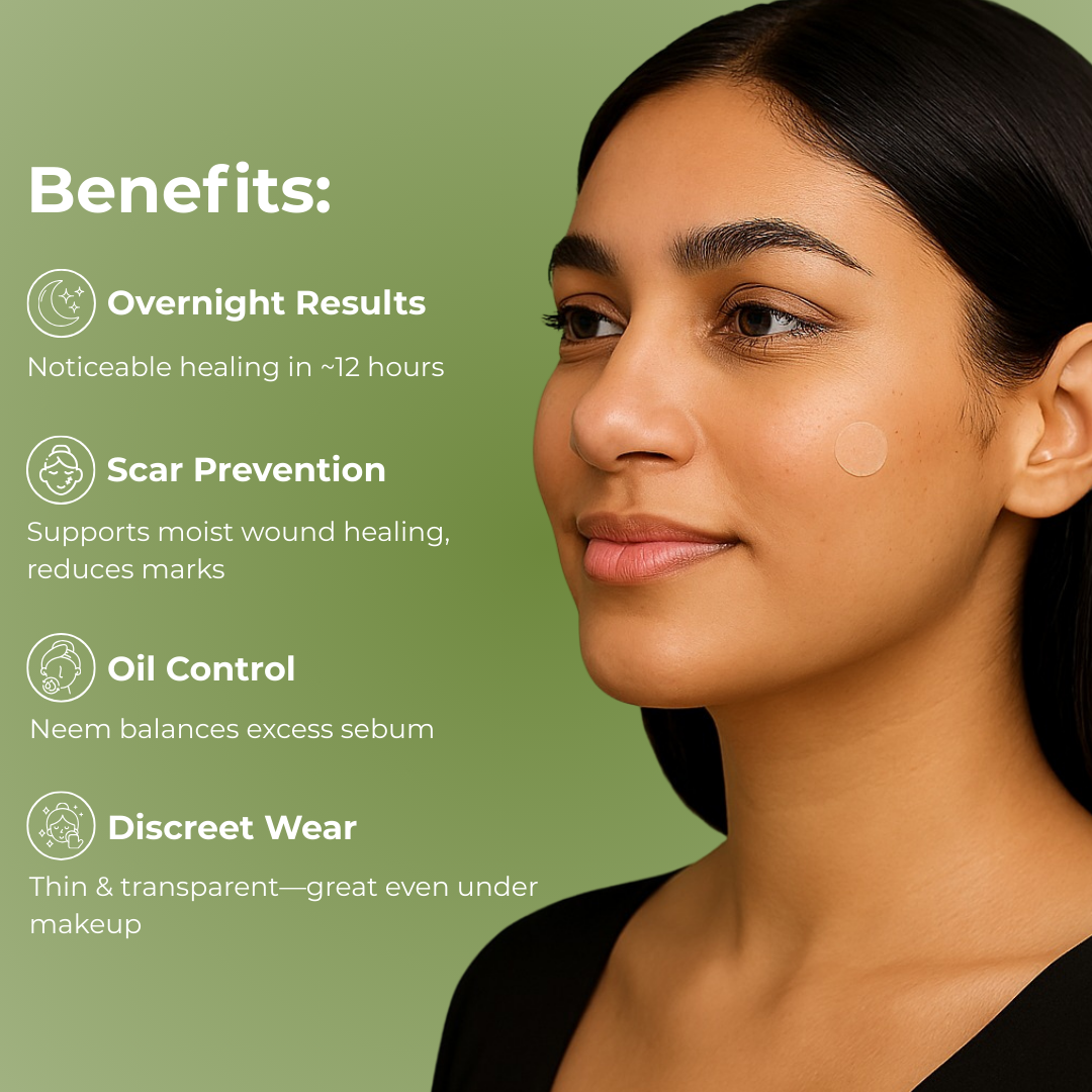 Neem infused Acne Patches With Hydrocolloid + Salicylic Acid (36 Patches)