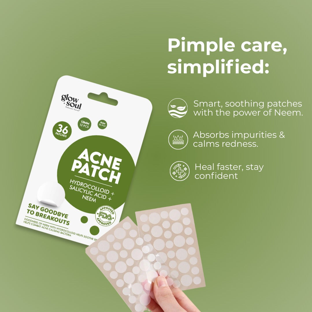 Neem infused Acne Patches With Hydrocolloid + Salicylic Acid (36 Patches)